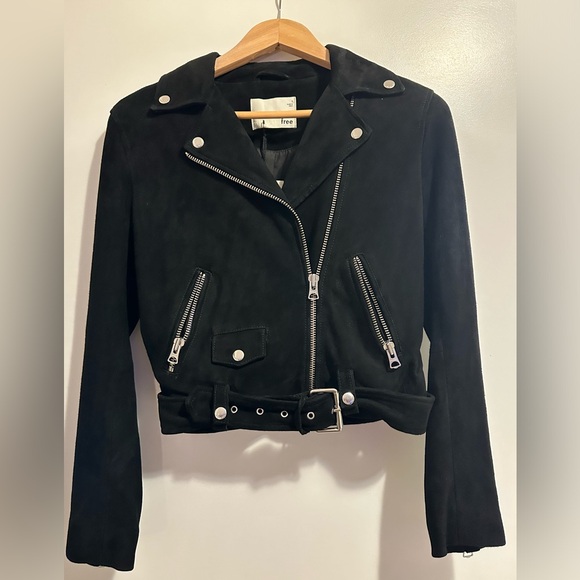 Wilfred Free Lennon Suede Biker Jacket in Black Sz Small ~NEW - Picture 6 of 7